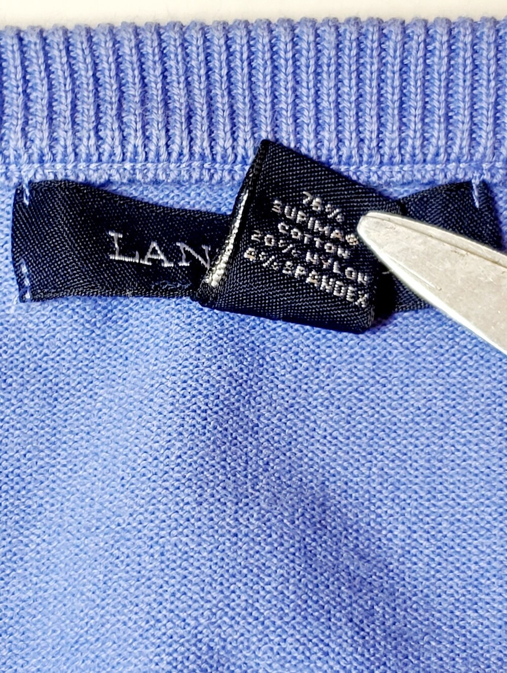 Lands' End Periwinkle Supima Cotton Cardigan XXS 00-0 - Picture 5 of 8